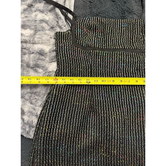 Liv Foster Black Sequined Bouclé Sleeveless Gown - Picture 14 of 15